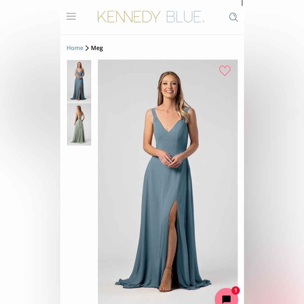 Kennedy Blue Meg V-Neck Maxi Dress in Dusty Blue